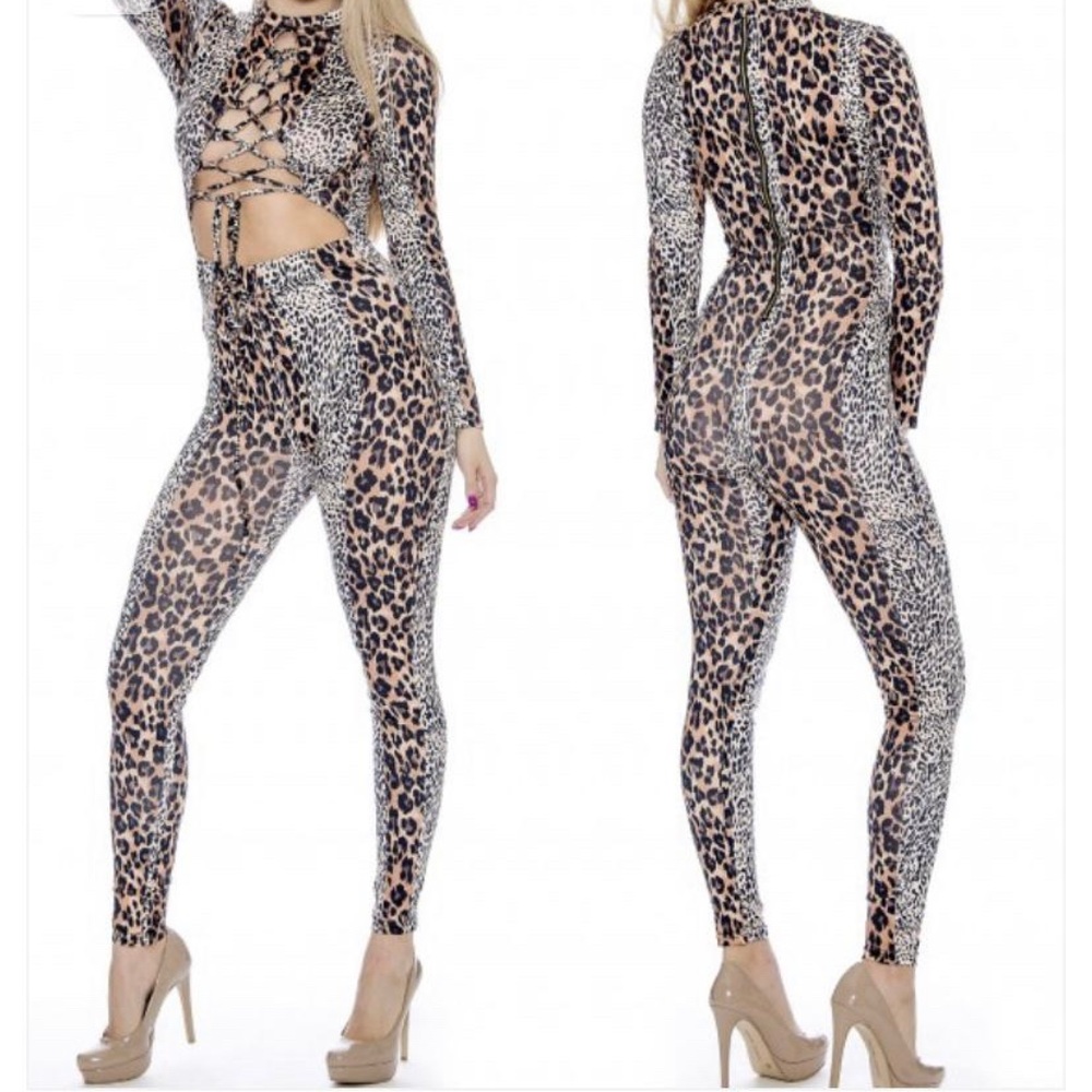 Leopard print one piece jumper